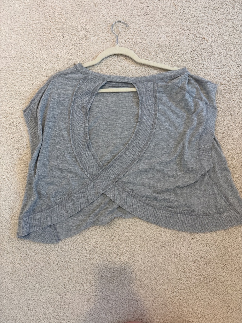Gray open back free people top